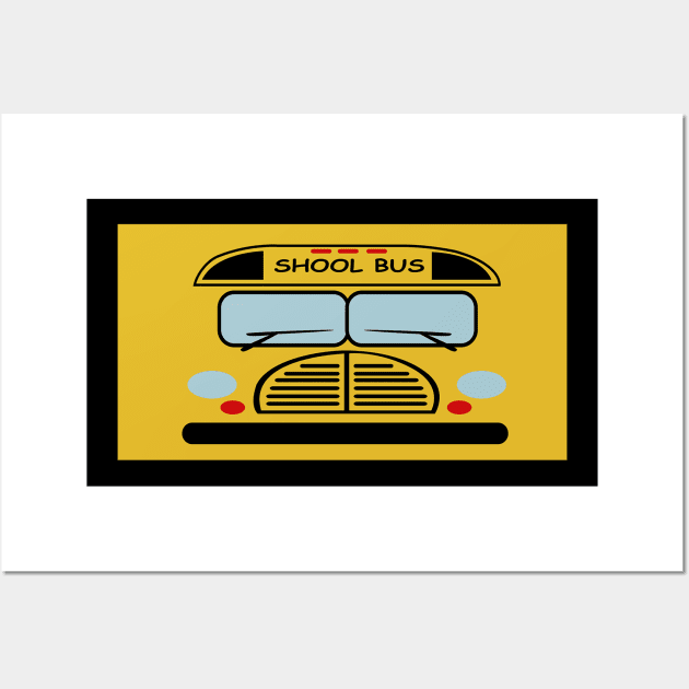 School Bus Face Mask Wall Art by Karamaster